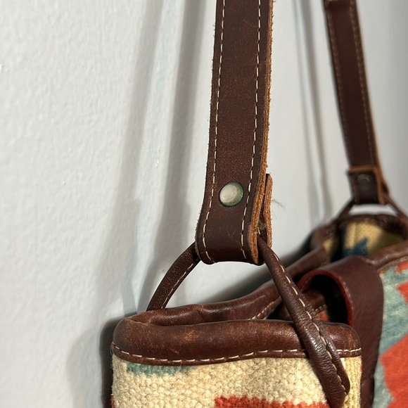Leather Trim Tapestry Shoulder Bag - Picture 11 of 16
